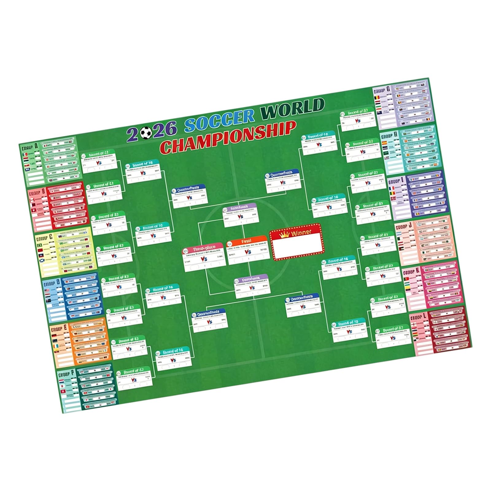 Tsophreniq 2026 World Football Cup Merchandise Sports Themed Banners Football Background Decorations Soccer Game Decor Wall Chart Soccer Game Wall Chart