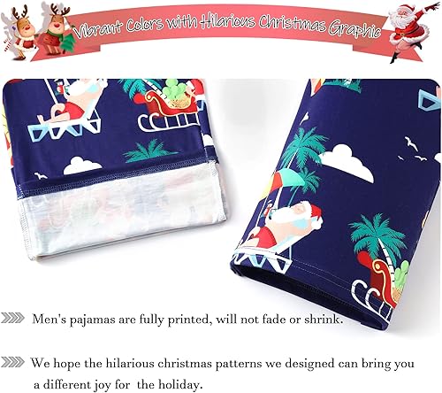 Miniatura 5 de MERIABNY Pantalones de pijama de Navidad para hombre, pijamas navideñas para descansar, dormir y fiestas