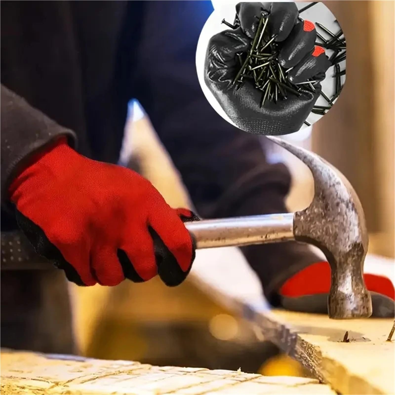 Guanti Da Lavoro Antiscivolo Guanti antiscivolo increspati, guanti da lavoro, presa elevata e(M)