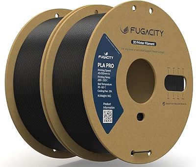 18 – Fugacity PLA PRO Filament 1.75mm, Black 3D Printer Filament 2 Roll 1KG Spool Bundles, Dimensional Accuracy +/- 0.02mm, Enhanced Printing Eff…
