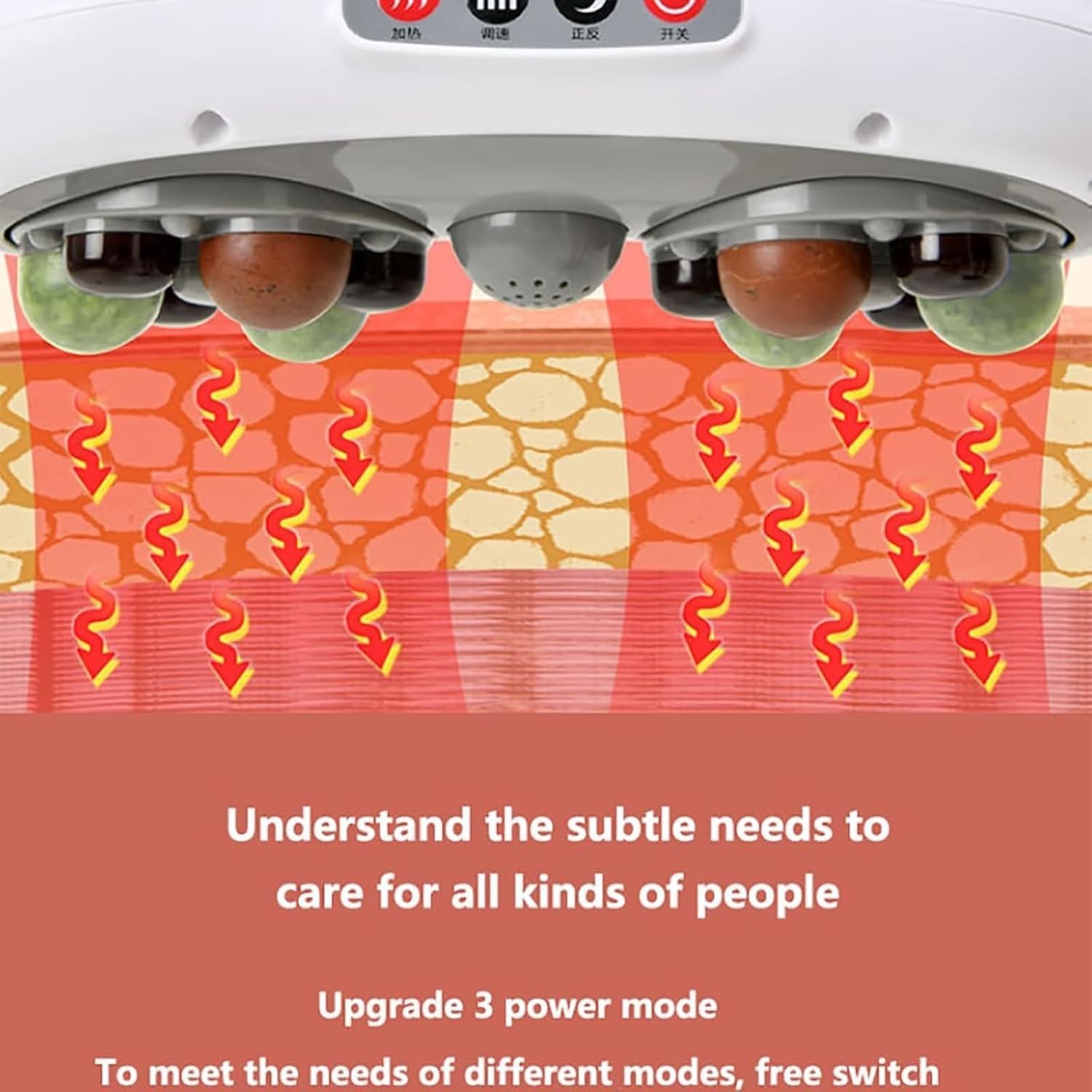 Electric Abdominal Massager, with 12 Massage Heads, 3 Gear Temperatutre and Speed Adjustment, for Fat Burning, Abdominal Kneading(Plug in Model)