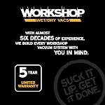 WORKSHOP Wet Dry Vac WS1600VA High Capacity Wet Dry Vacuum Cleaner, 60 L (16 Gallon) Shop Vacuum Cleaner, 6.5 Peak HP Wet and Dry Vacuum
