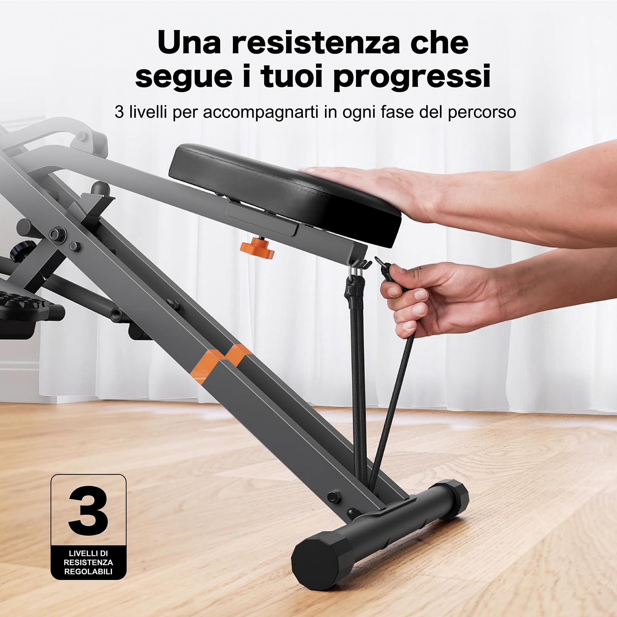Niceday Macchina Addominali come Total Crunch con Resistenza Regolabile Salvaspazio Assemblato 95% Total Training Crunch