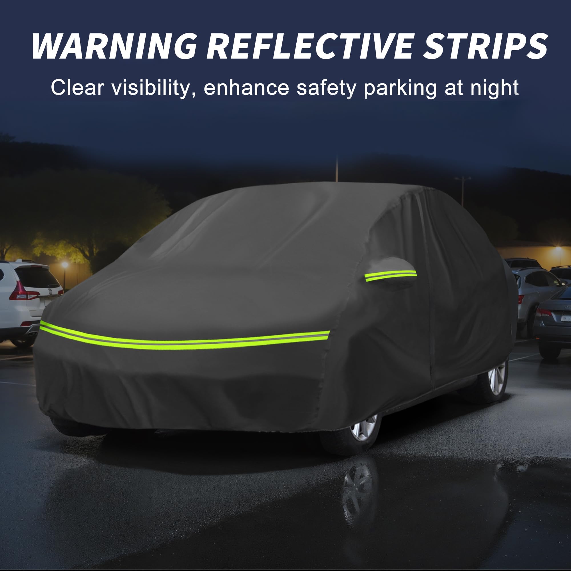 A ABSOPRO Funda de Coche para Citroen C4 II Sedán 2010-2020 210D-PU Exterior Funda de Coche Completa para Todo Clima Impermeable a Prueba de Viento Protección Solar con Cremallera