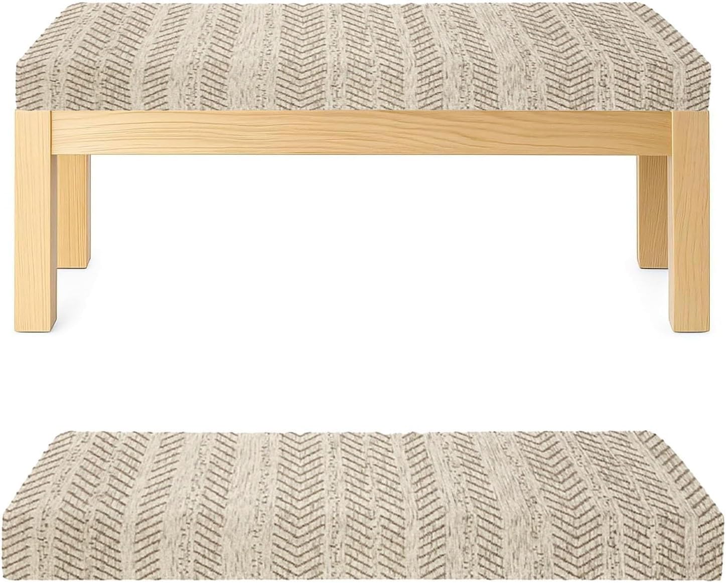 Bench Cushion for Outdoor/Indoor Furniture 48/40/60/54/36 x 12/14/16/18/20in Rectangular Non-Slip Bench Cushion Pad for Patio Swings Bay Window with Zipper(Coffee Color,39x18x2in)
