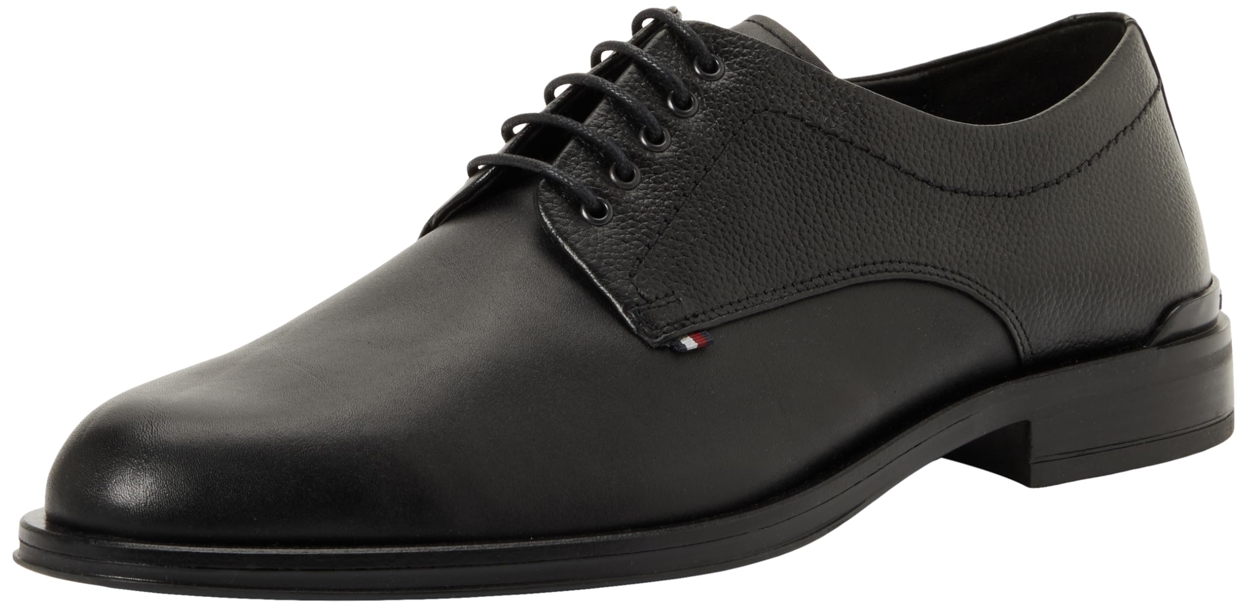 Tommy Hilfiger Men’s Corporate Leather Derby Shoes, Black (Black), 10.5