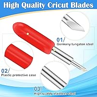 Vista 3 de 20 cuchillas de accesorios de terceros para Cricut, hoja de repuesto Luxiv para Explore Air 2 Air, cuchillas de repuesto 10P 45° Blade 5P 30° Cricut