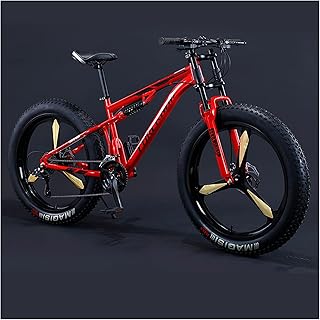 JNPGVTCD Giant 26 Inch Men's Mountain Bike with Full Suspension, Large Frame High Carbon Steel and Double Disc Brake.
