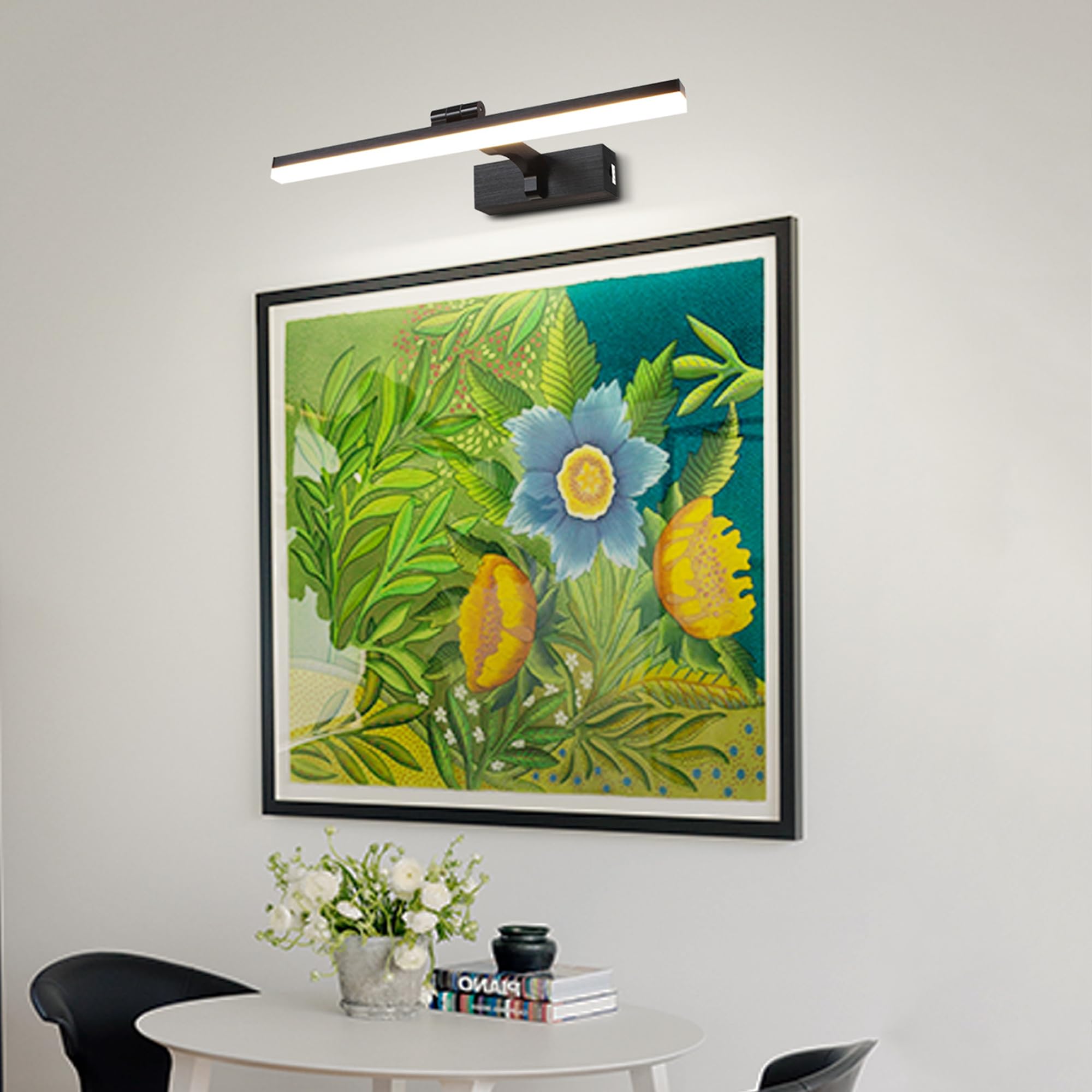 MantoLite badezimmer wandleuchte 8 W 40 cm LED-Spiegelleuchte Schwarz Dimmbar Bilderleuchte Leseleuchte Wandlampe 3000 K/4500 K/6000 K Geeignet für Innenbeleuchtung