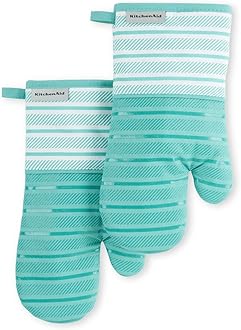KitchenAid KA Albany OM Oven Mitt Set, 7"x13", Aqua Sky