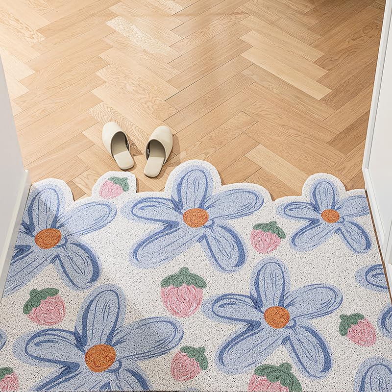 Fussmatte Aussen Rosa Blau rutschfest Fußabstreifer Schmutzfänger Für Eingang, Haustür, Flur, Küche, PVC Schlafzimmer Waschbar
