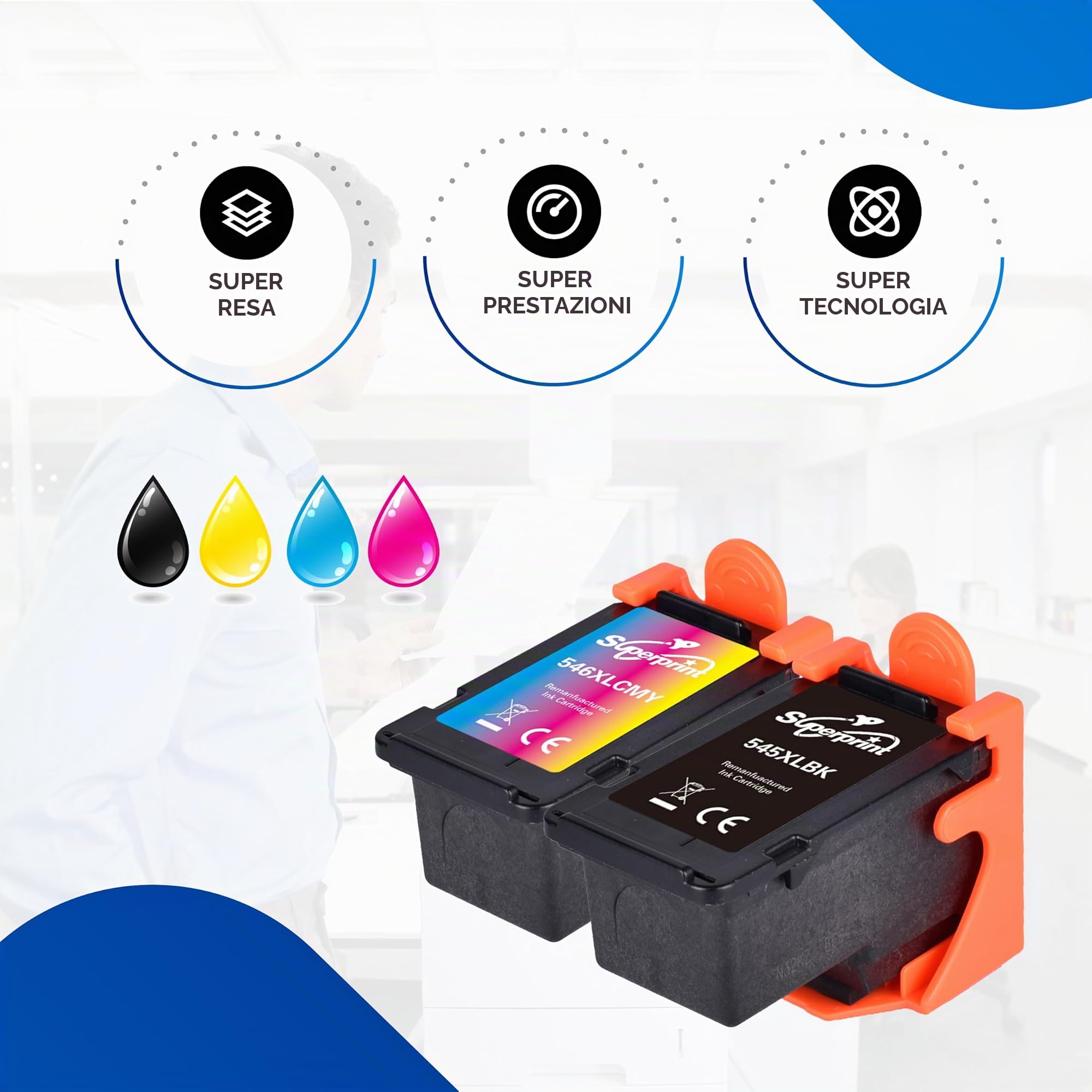 Cartuccia compatibile con cartucce d'inchiostro Canon 545/546XL