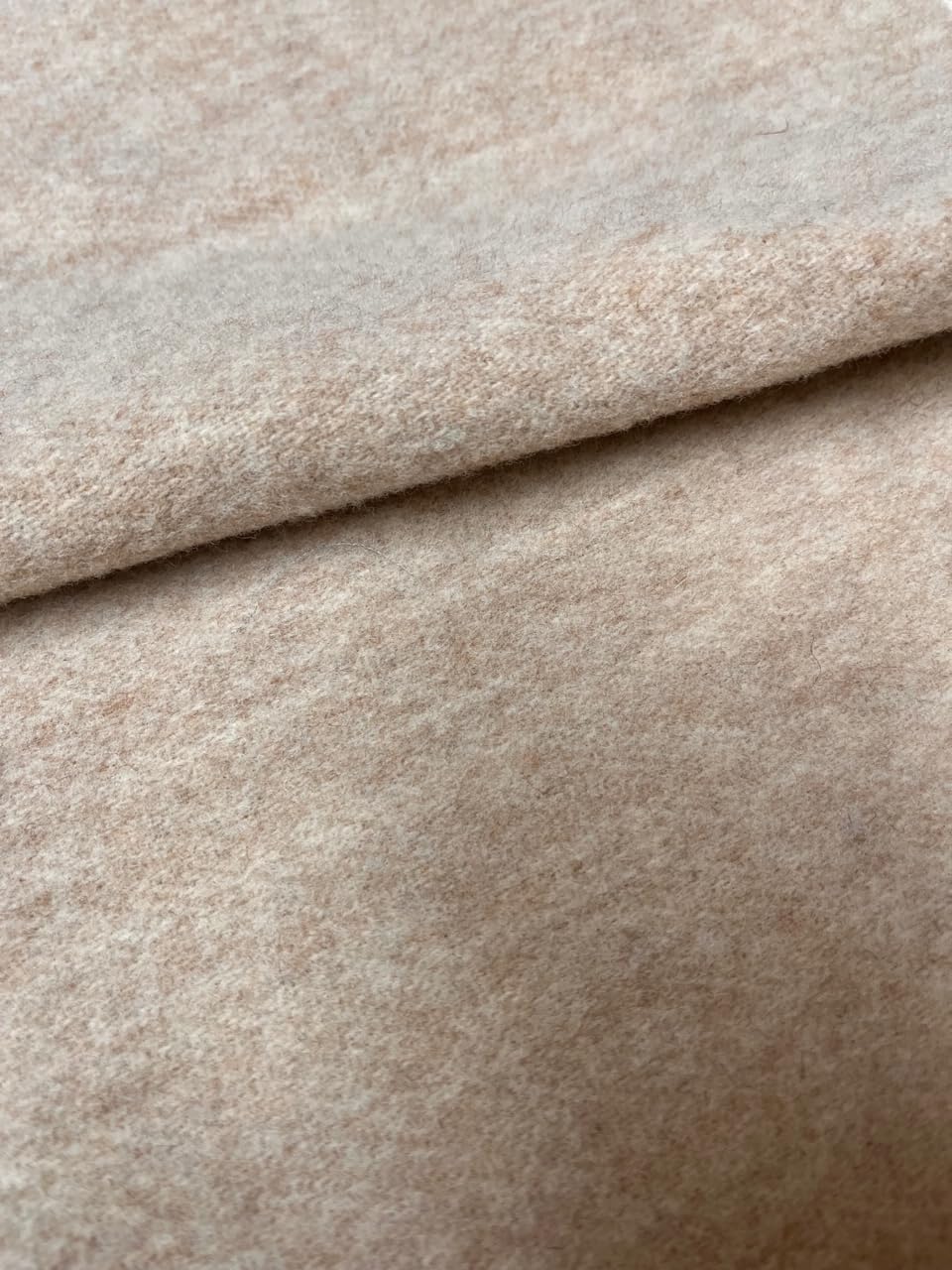 40 Yard Bolt of Real Wool Quality Fabric Coating - Oatmeal Natural Color (Heavy Weight with The Real Soft Nap) - Fused on The Back, Add Fabric is Ready to Cut & Sew
