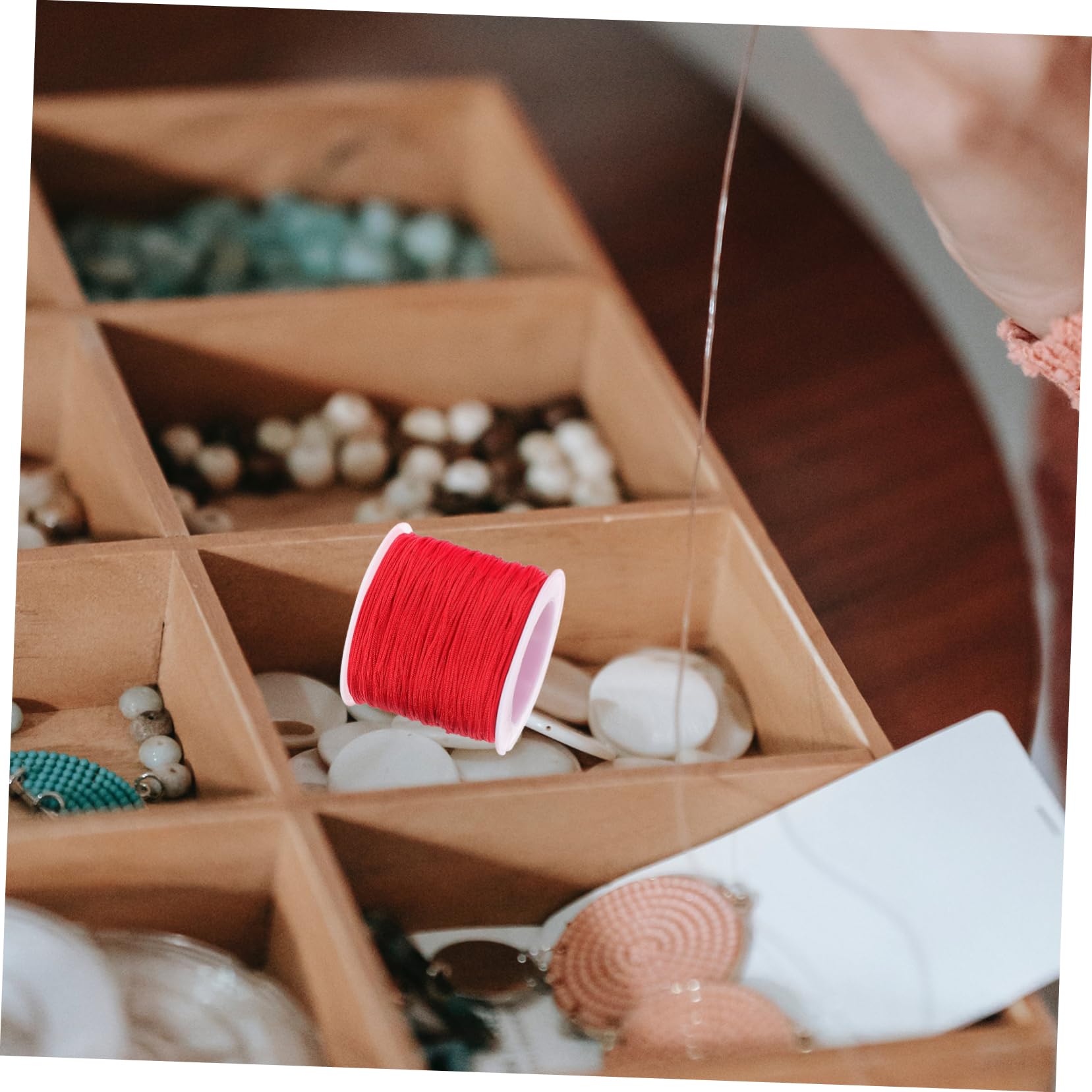 VILLCASE 3 Set Corda Intrecciata Bracciale Bangle Fili Per Collane Bracialetti Perline Spago Filo Per Uncinetto Filo Per Maglieria Grosso Filo Della Bobina Del Ricamo Nylon 8 * 3