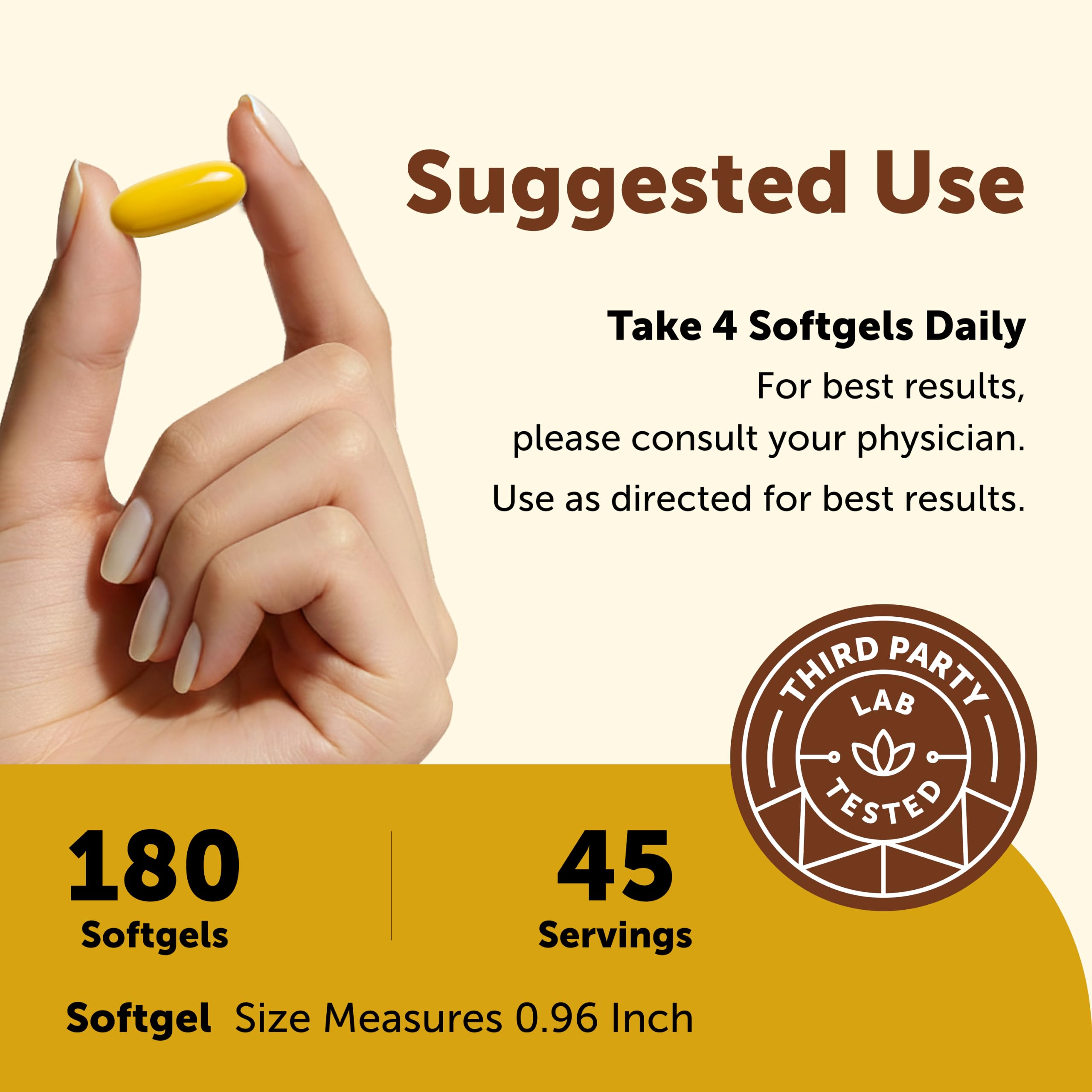 Berberine HCl 1,500 mg Per Serving, Made with MCT Oil, 180 Softgels — Amazon image 3