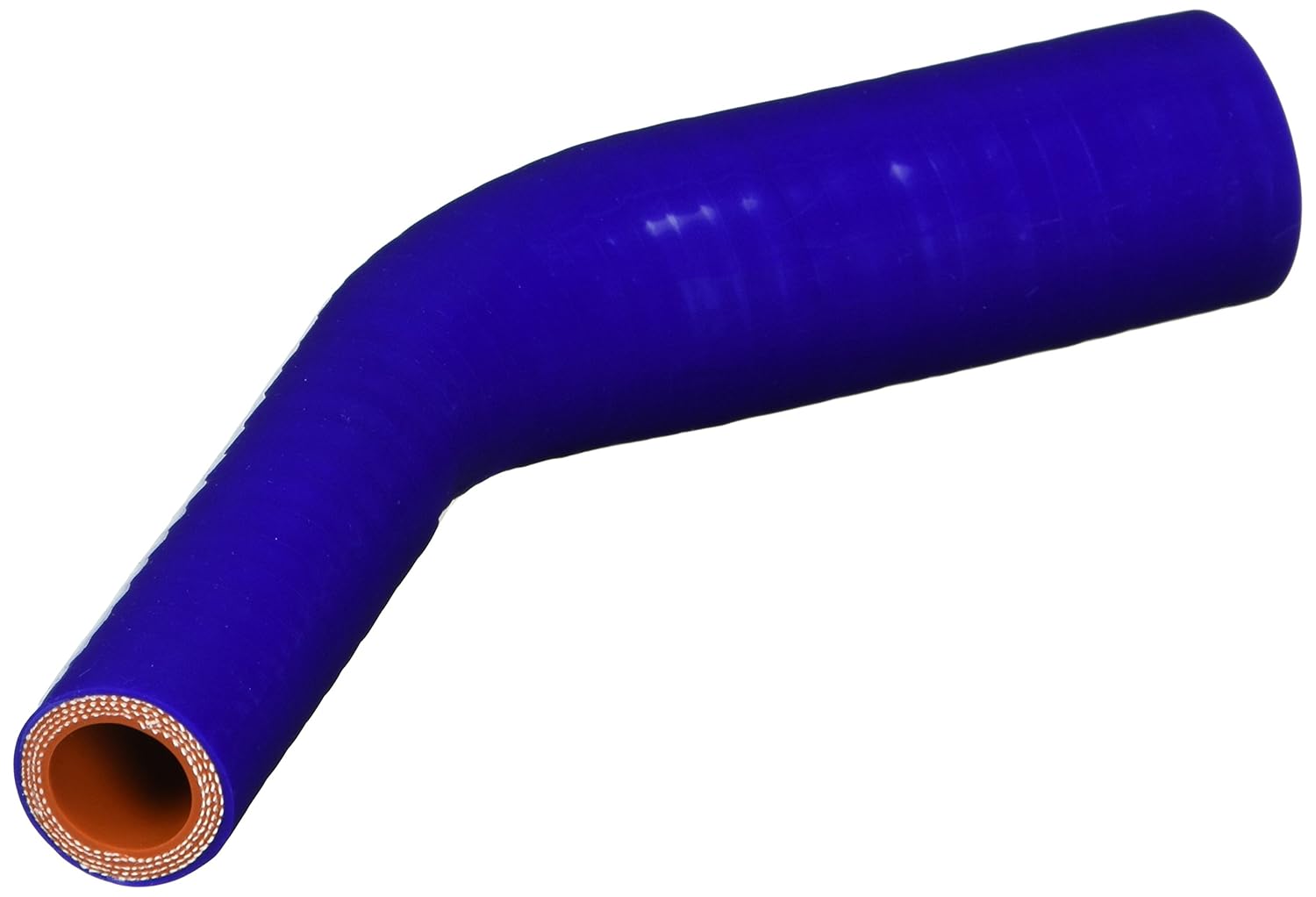 HPS HTSER45-075-125-BLUE Silicone High Temperature 4-ply Reinforced 45 degree Elbow Reducer Coupler Hose, 100 PSI Maximum Pressure, 4" Leg Length on each side, 3/4" > 1-1/4" ID, Blue