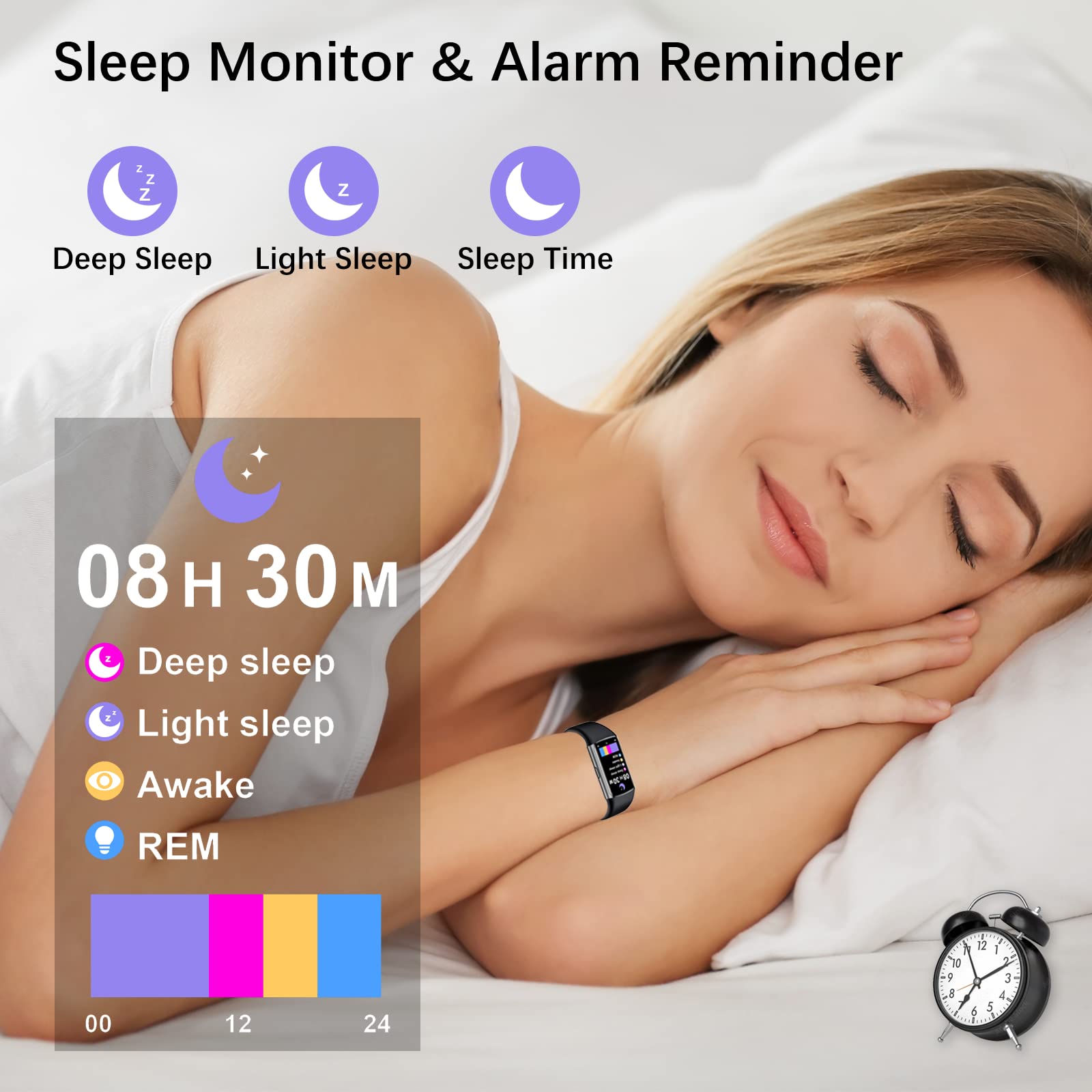 Smartwatch da donna, uomo, 1,47", touch screen, con frequenza cardiaca, ossimetro, podometro, colorato, sonno, impermeabile IP68, per Android iOS (nero)