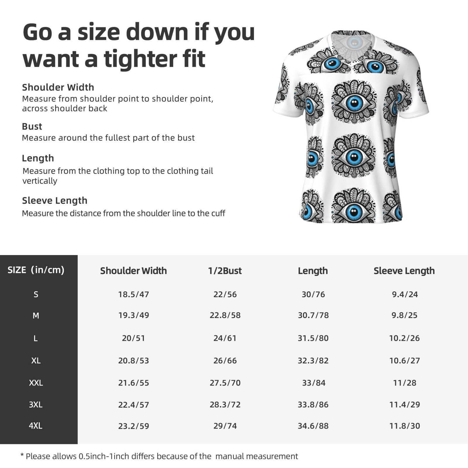 Stylish Athletic Sports Jersey Turkey-Evil-Eye-Blue Men's Rugby Jersey Large