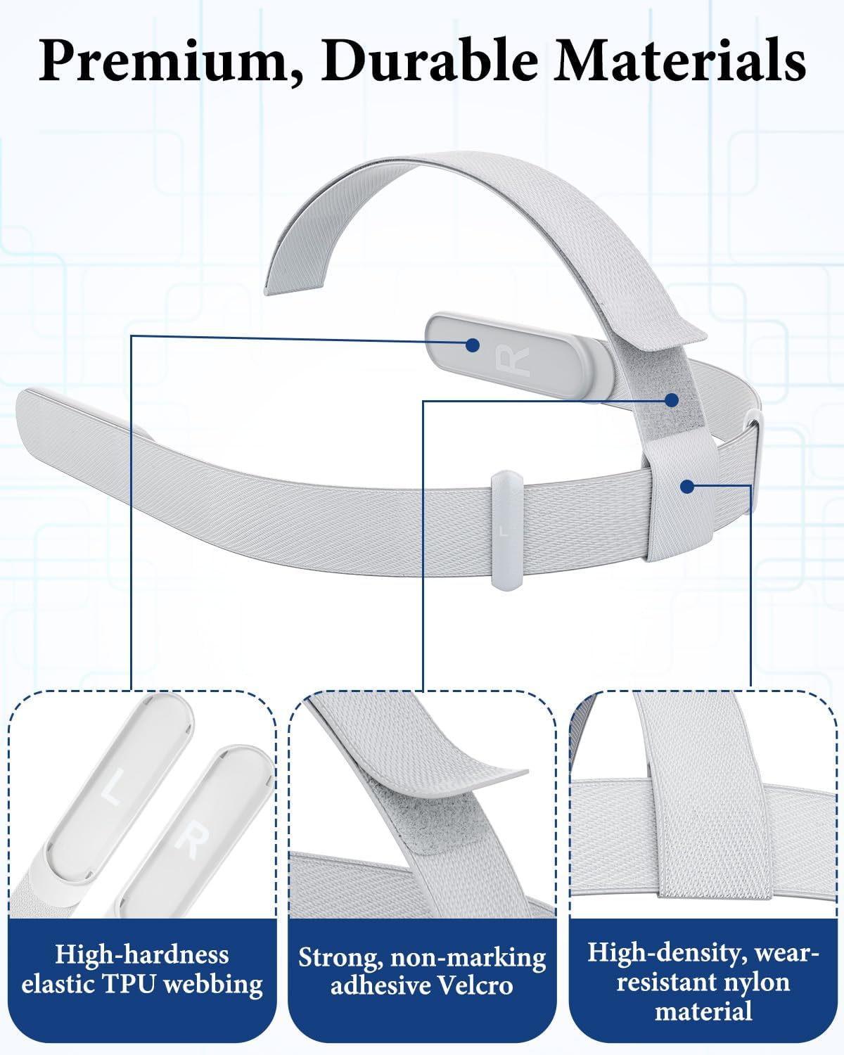 Head Strap for Oculus Quest 2 Headset, Adjustable Replacement Headstrap for Meta Quest 2 Head Strap (Quest 2) - 4