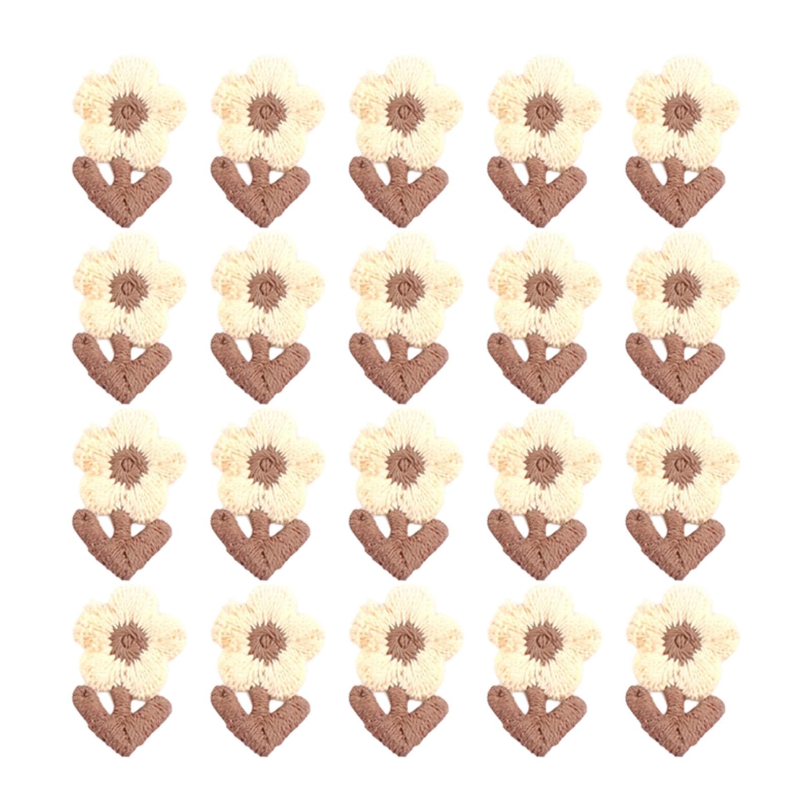 APGLSXY 20Pcs Flower Embroidery Sew on Sticker Applique Embroidered Applique for Jackets Jeans Bag Hat Clothing Sewing Craft Sewing Fixes