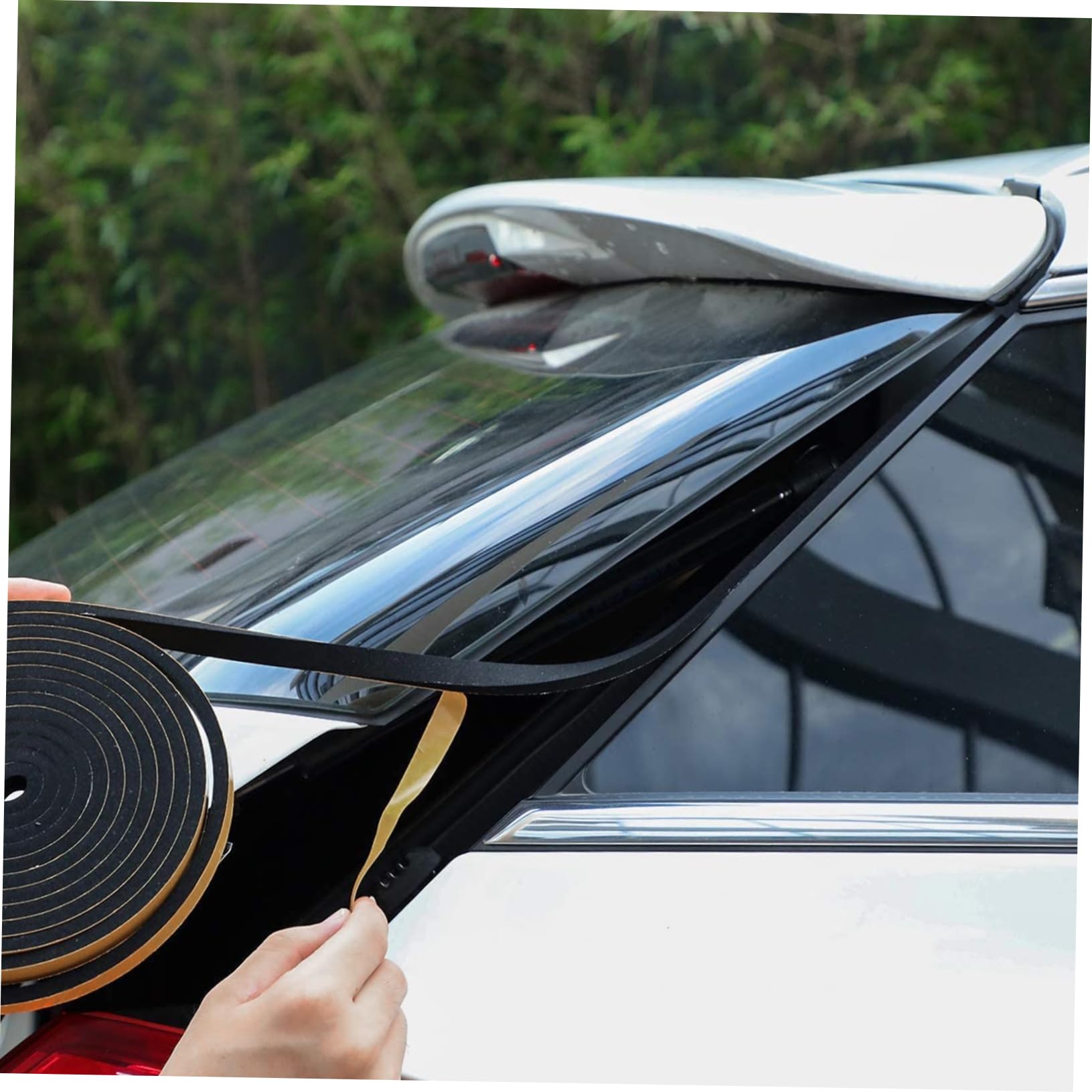 Angoily 2sets Window Tape Sealing Foam Weather Seal Strip Durable Adhesive Tape for Noise Reduction 2rolls*2