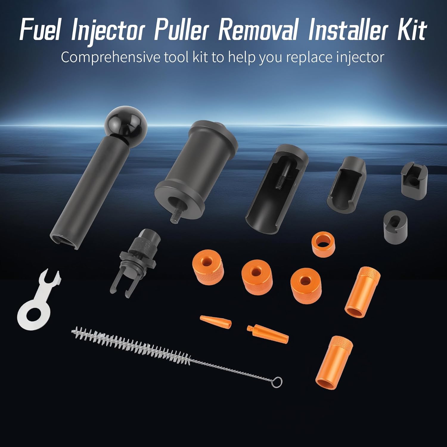 Fuel Injector Puller Removal Kit Injector Seal Installer Repair Tool, Compatible with Audi VW 1.4 1.6 1.8 2.0 2.7 3.0 3.2 3.6 V6 4.2 V8 FSI TSI