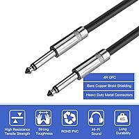 Vista 3 de Paquete de 2 cables de altavoz de 25 pies, cables de conexión True 12AWG, cable de altavoz de audio DJ/PA macho de 1/4 de pulgada, cable de calibre