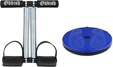 ODDISH; way to fitness TUMMY TRIMMER DOUBLE SPRING WITH FOAM HANDLE + TWIST BOARD COMBO | WAIST TRIMMER FOR ABS, ARMS & LEGS + EXERCISE TWISTER BOARD FOR HOME GYM FITNESS