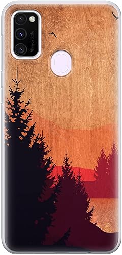 Miniatura 10 de Cavka Funda para teléfono compatible con Samsung Galaxy A73 A72 5G A71 A70 A52 A42 A32 A20s A11 A02 Luna Llena Transparente Naturaleza Celular