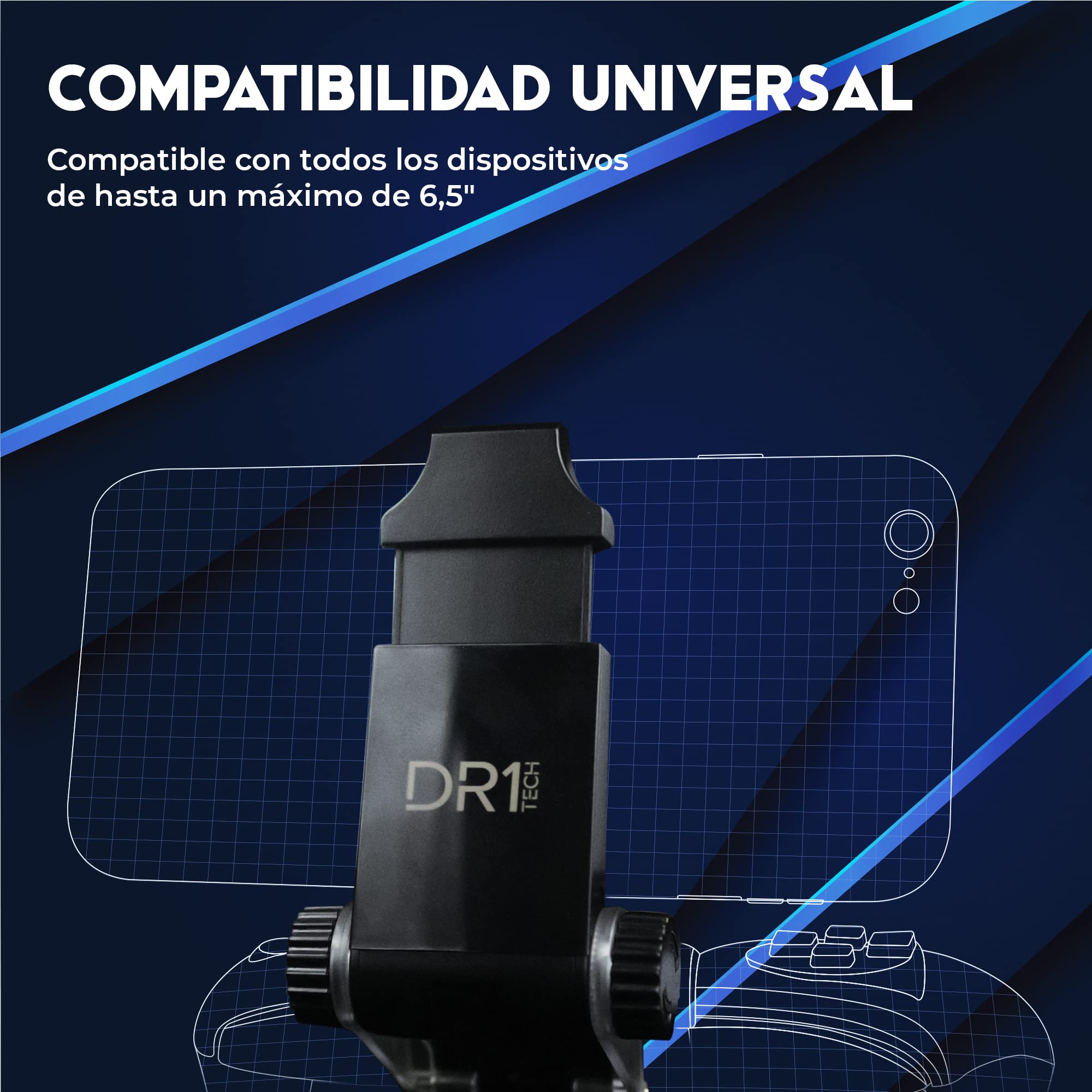 DR1TECH GameGripX+ Clip de Juego Para Mando XBOX One X/S, Series X/S Compatible Con Smartphone Iphone/Android - Soporte Soporte para Teléfono Móvil Ajustable (Mando NO Incluido)