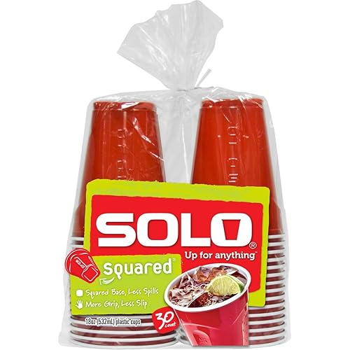 Miniatura 2 de Solo Cup Company Red Party - Vasos de plástico de 18 onzas 6 paquetes de 30 unidades 180 tazas en total