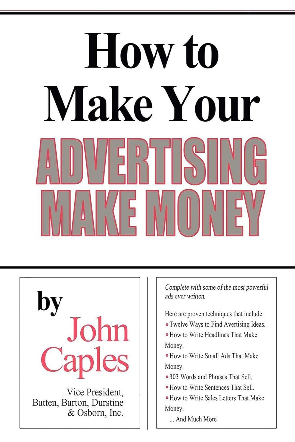 How to Make Your Advertising Make Money (English Edition)