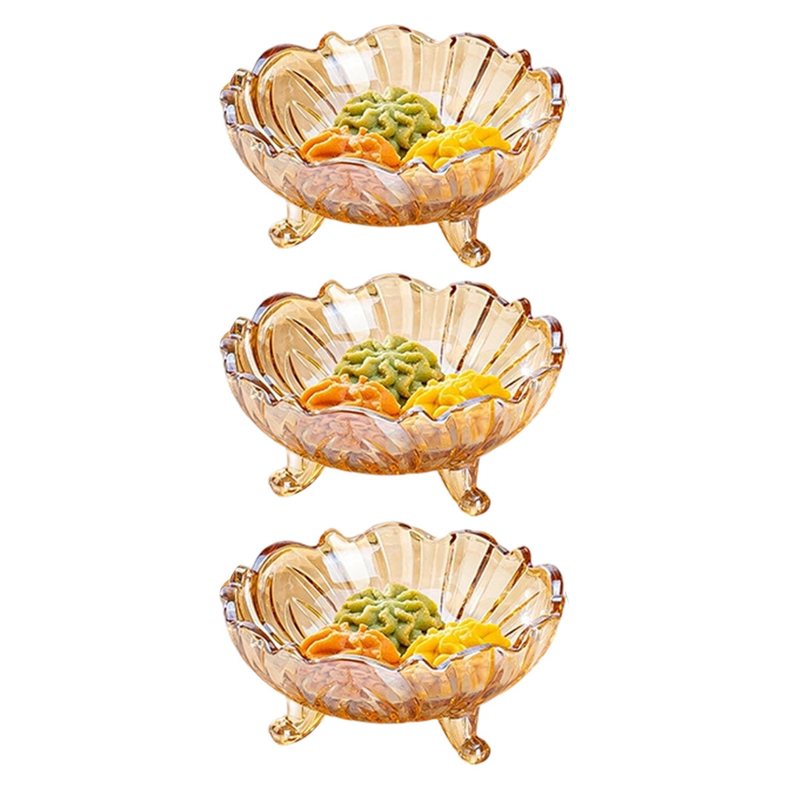 Tsophreniq Glass Bowl for Fruits Snacks and Dessert Serving Plate with Legs Perfect for Home Dining and Party Serving Clear Bowl