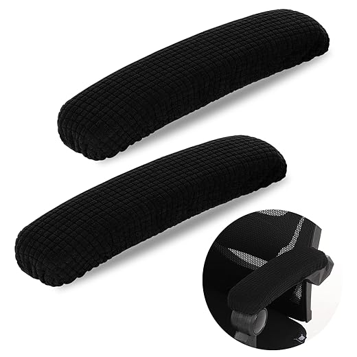 TIESOME Office Chair Covers Armrest 2 Pack – Black