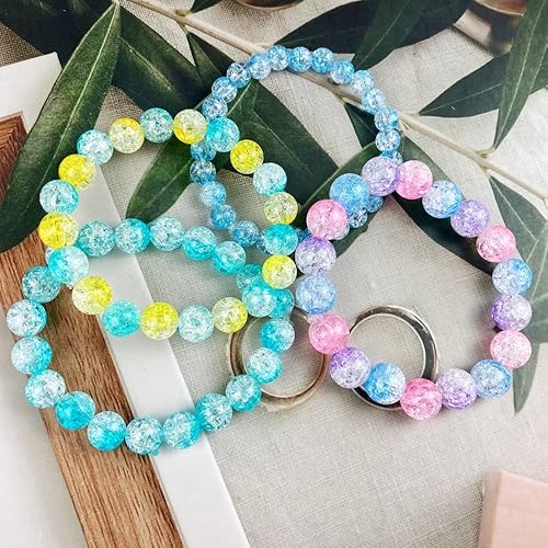 Miniatura 5 de 300 cuentas de acrílico agrietadas de 0.315 pulgadas (0.315 in) redondas de cristal, cuentas espaciadoras a granel para hacer joyas, collares,