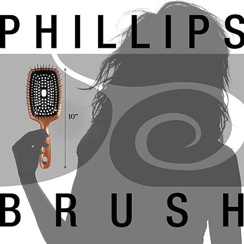 Miniatura 4 de Phillips Brush Flexx - Cepillo para desenredar el cabello, con cojín totalmente ventilado, diseño elegante de cobre y negro, cepillo de pelo