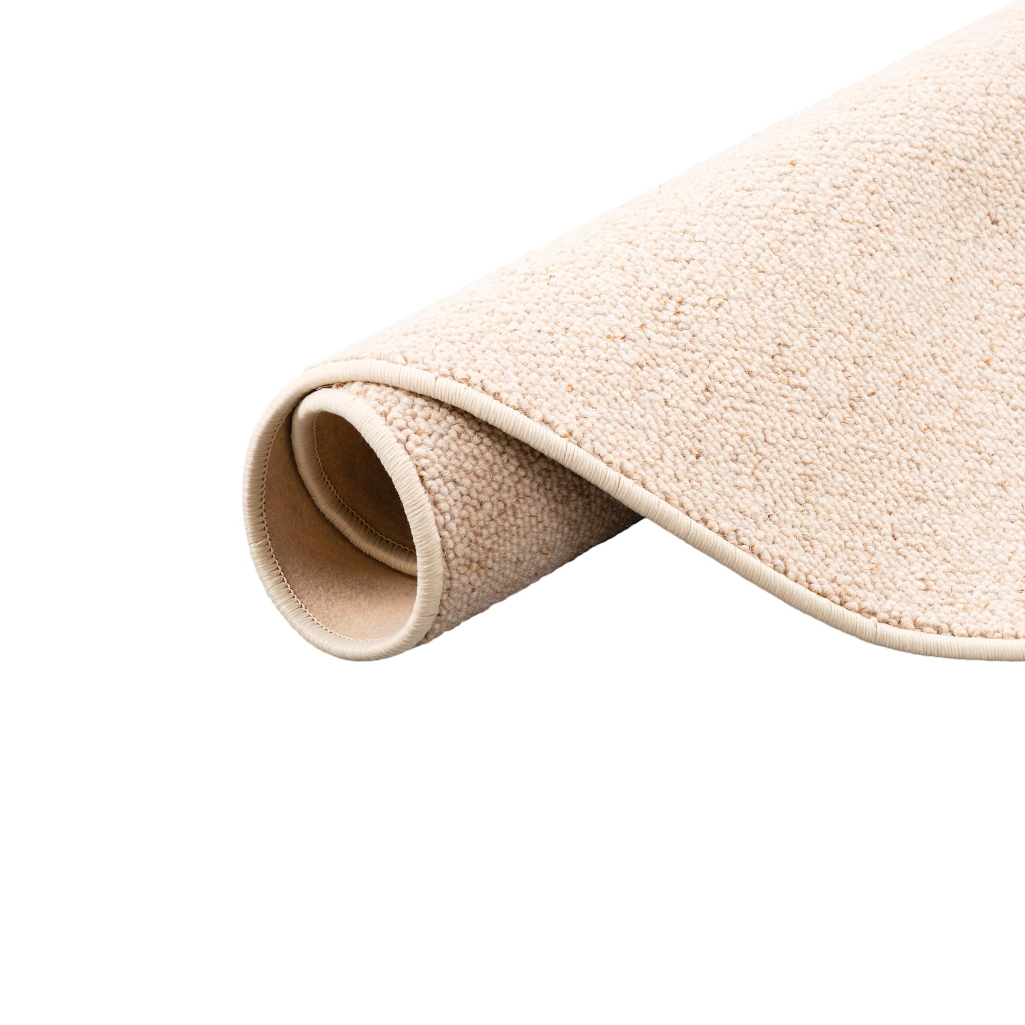 Unbekannt Natur Teppich Wolle Berber Beige Rund in 7 Größen