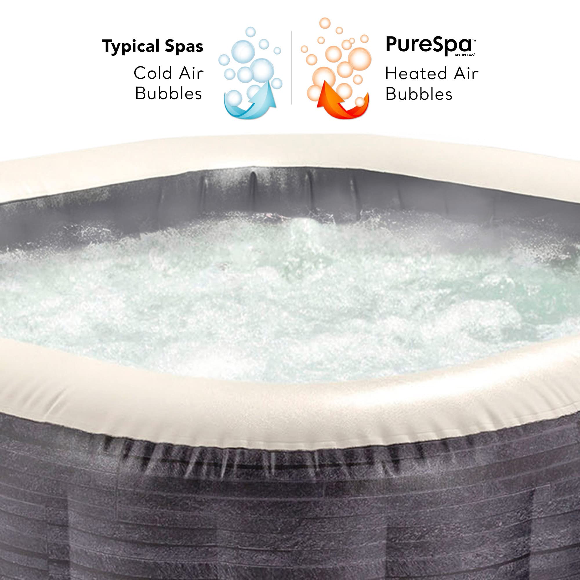Intex - 28450EX - Pure Spa Bulles Ardoise 4 Places, Gris Ardoise
