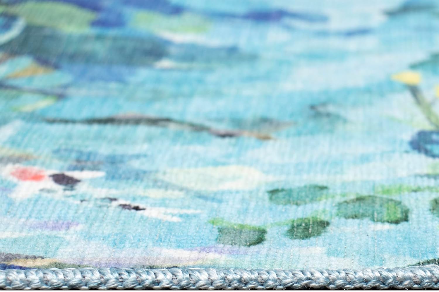 Liora Manne Impressions Indoor Printed Polyester Low Profile Mat - Contemporary Coastal Ocean Colorful (Peace Pond Ocean) (2'5" x 3'11")