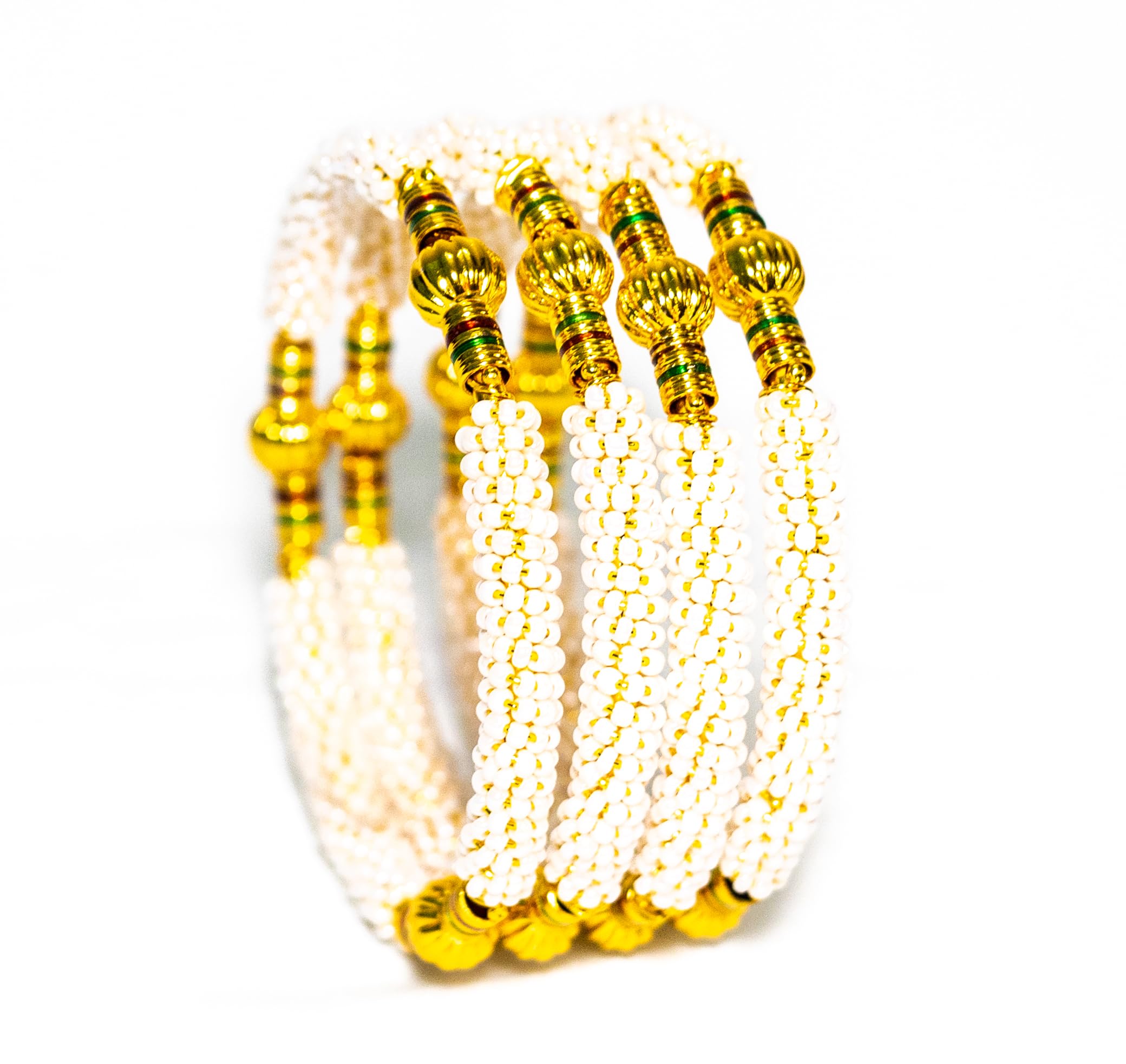 Swara Creations Traditional Pearl Studded Gold Plated Bangles Set for Women and Girls|4 Bangles (B0CTTQX8R3) Amazon Price History, Amazon Price Tracker