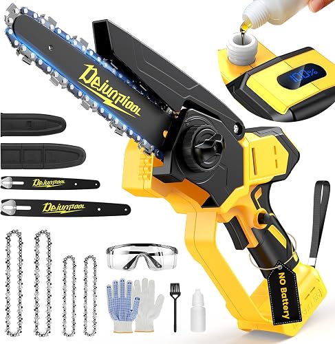 Cordless Mini Chainsaw Compatible with Dewalt 20V MAX Battery, 6 Inch & 8 Inch Small Electric Chainsaw Brushless, Auto Oiler, Handheld Pruning Tree Saw Gift for Men Dad Husband Fathers (Tool Only)