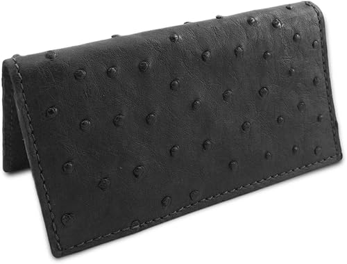 Funda para chequera de piel de avestruz genuina