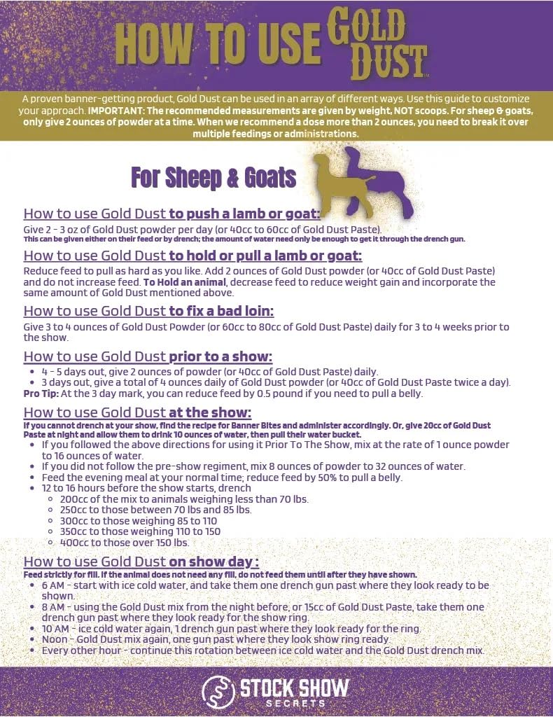 Gold Dust Feed - Livestock Nutrition Supplement - Powdered Feed Additive for Goat Sheep Cattle Pig - Mineral Vitamin Support - 10 LB