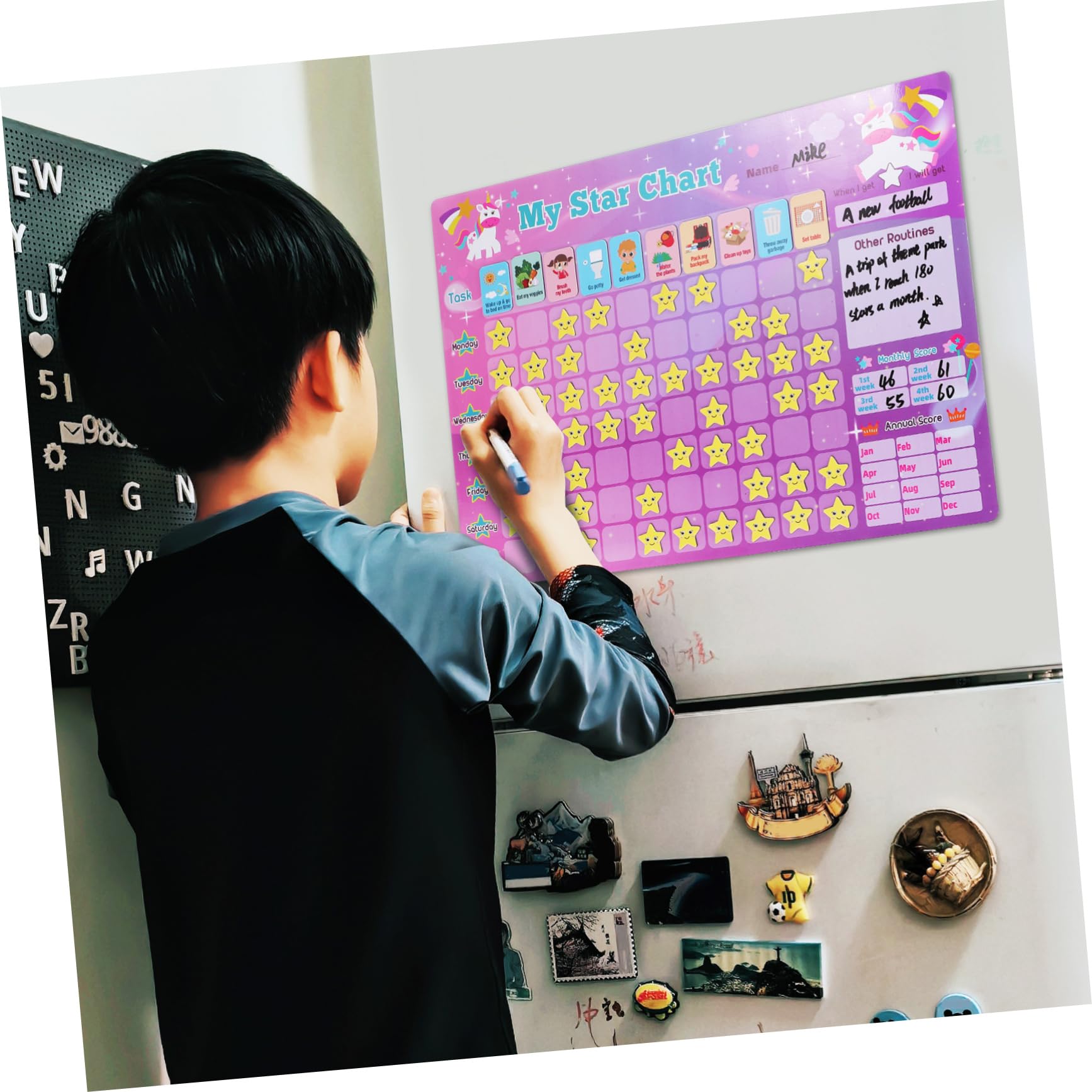 Tabla de Recompensas Magnética 1 Juego Plástico Diseño Adorable