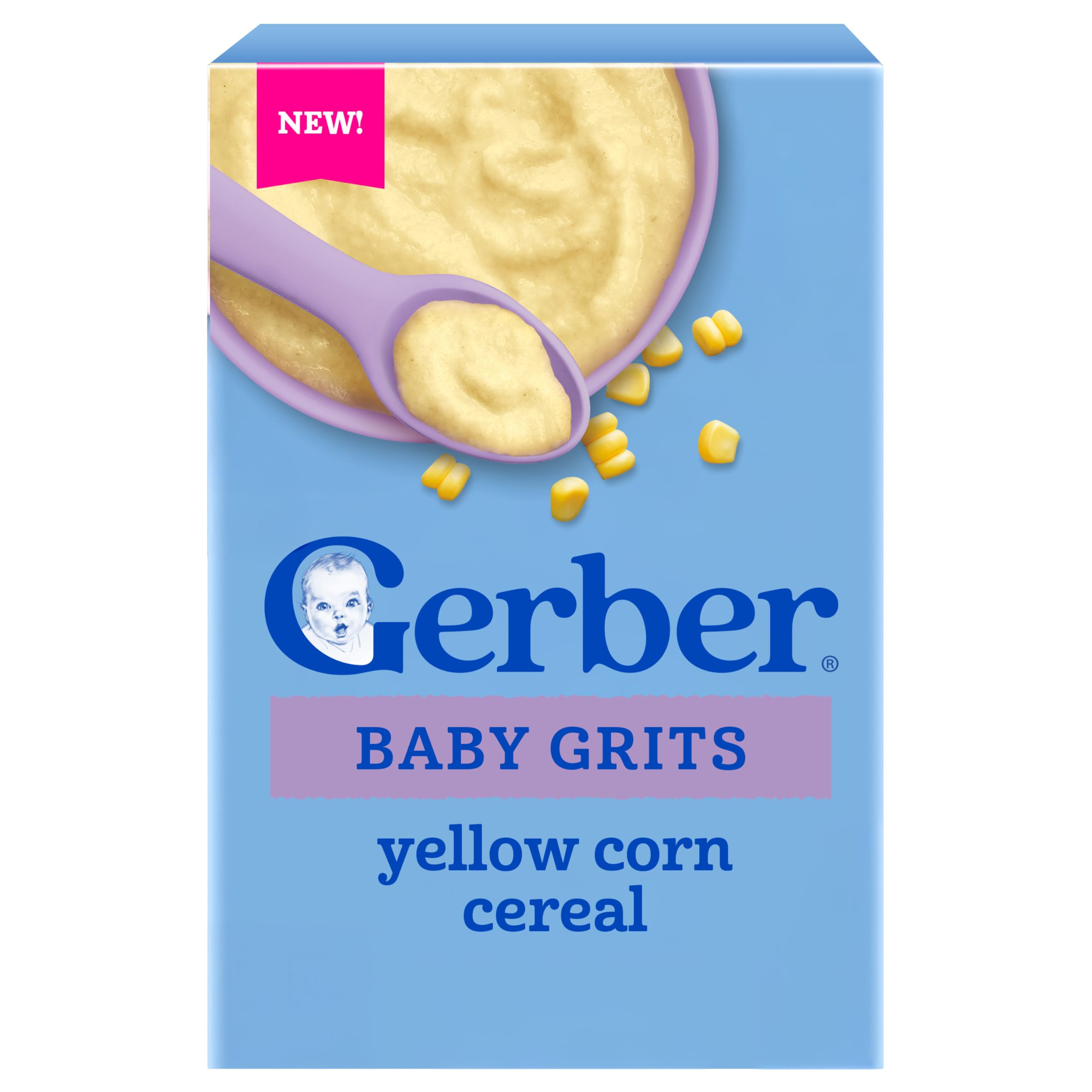 Gerber Stage 1 Corn Cereal, 8 Oz, 5 Pack | Stage 1 infant cereal; corn; 5 x 8 oz