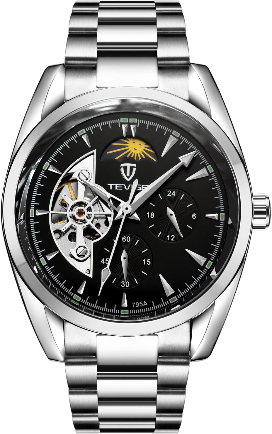 Men's Two Tones Gold-Plated Stainless Steel Noble Band Automatic Wrist Watches
