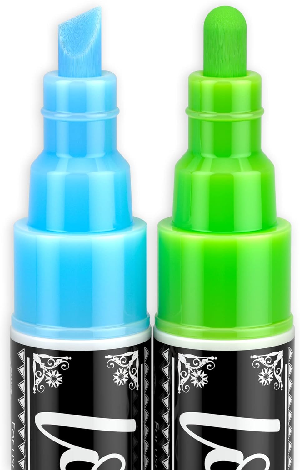 Loddie Doddie Liquid Chalk Markers | Dust Free Chalk Pens - Perfect for Chalkboards, Blackboards, Windows and Glass | 6mm Reversible Bullet & Chisel Tip Erasable Ink (Pack of 24) : Office Products