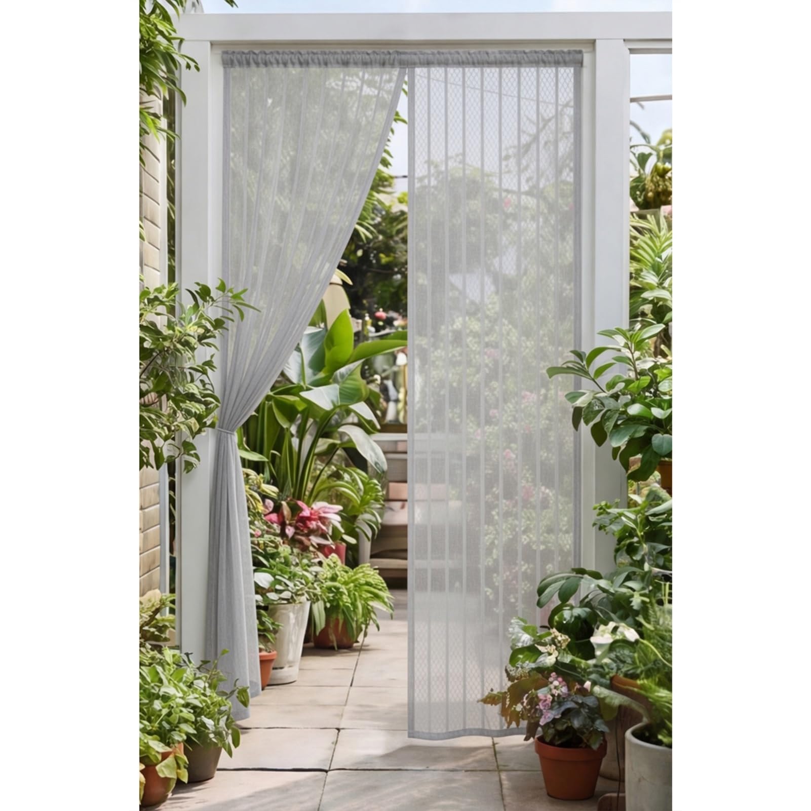 Yxrs Grey Fly Screens Doors 243 X 209 Cm Frame Hook & Loop Hundreds Of Sizes Duty Door Screen With Powerful Magnets Keeps Bugs Out Easy To Install Without Drilling,
