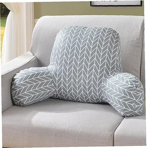Miniatura 4 de Cojín de respaldo de almohada con soporte de brazo de algodón y lino de tela de felpa para reposo de cama, silla de cintura para asiento de