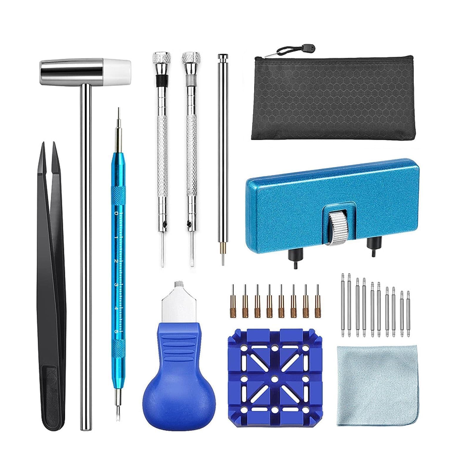 Tiyettiyi No Watch Repair Tool Kit Professional,Watch Link Removal Tool Kit Battery Replacement, Strap Adjustment, Bracelet Pin Removal, Band Link Remover, Resizing Tool For Watch Repair